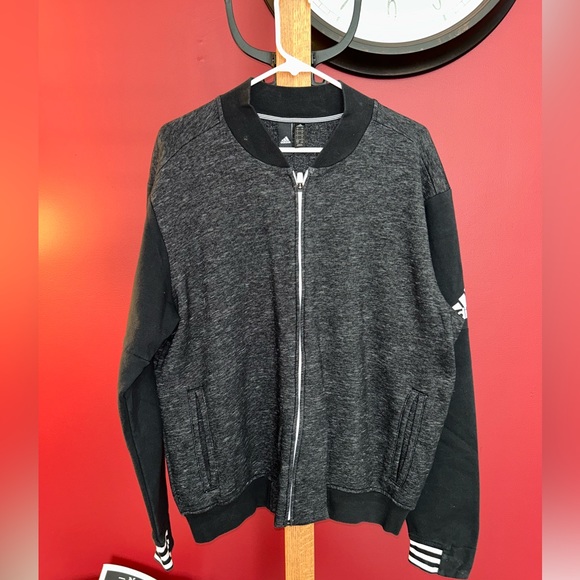 Adidas Zip-up Men’s Black Sweatshirt - Picture 2 of 4